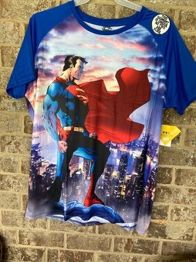 Superman DC Comics silky Graphic Tee Shirt 2XL NWT